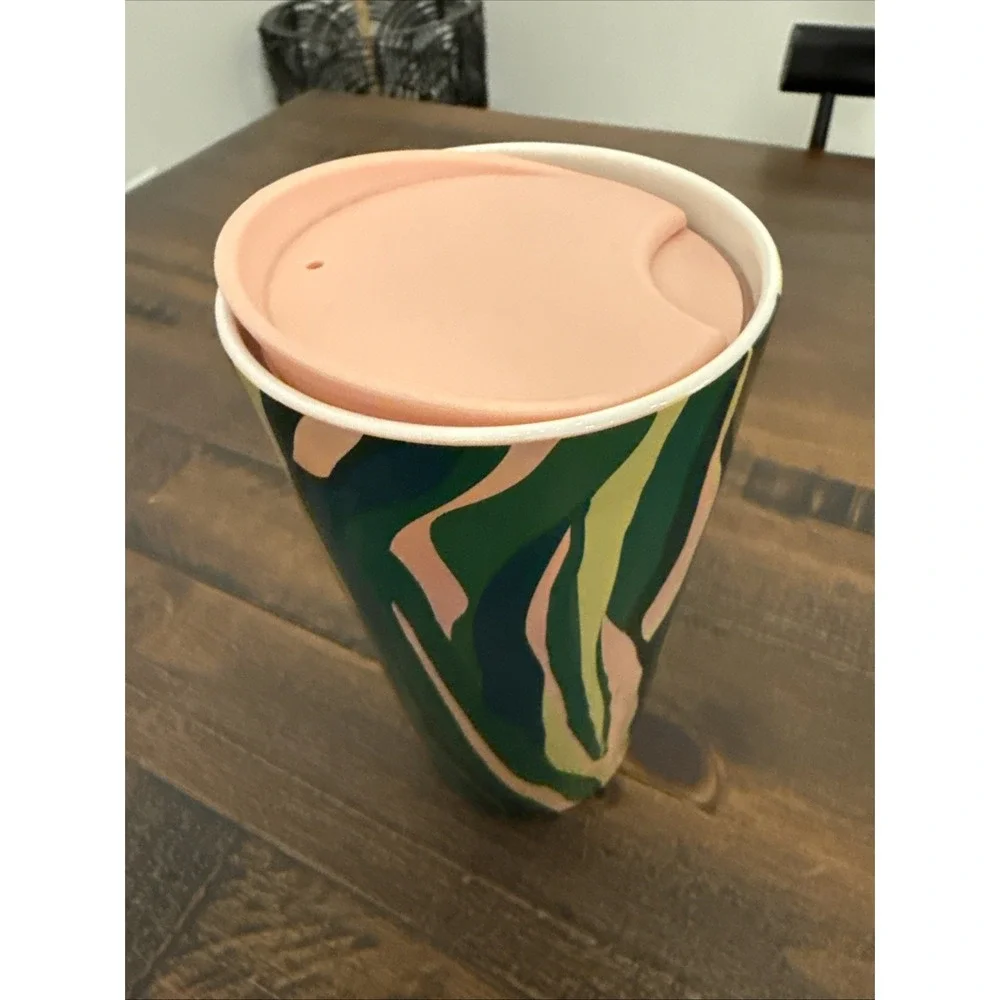 Starbucks 2024 Ceramic Tumbler Luster Anniversary Affogato Pink Green Seagrass